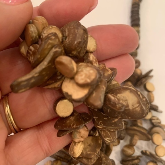 💐5/25 Multi strand coconut bead boho statement necklace - Picture 3 of 7